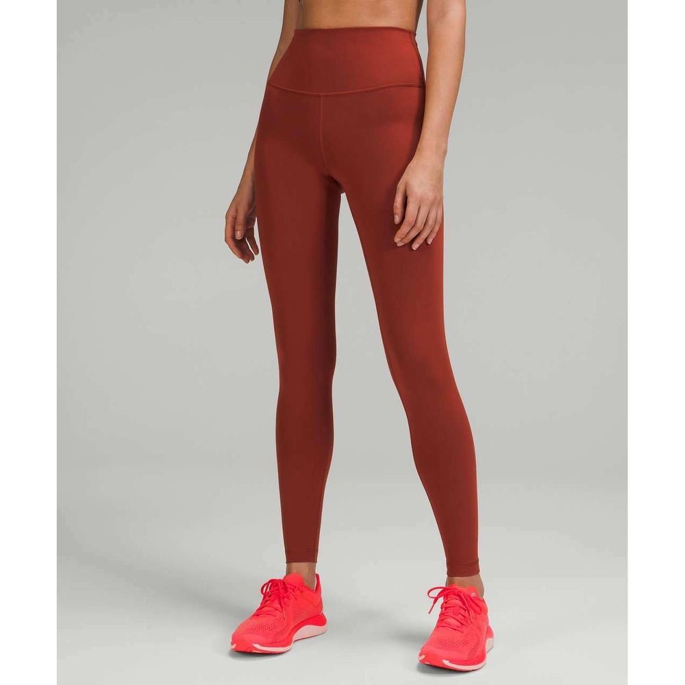 Lululemon Wunder Train High-Rise Leggings Rust Orange Yoga Athletic Workout Sz 6